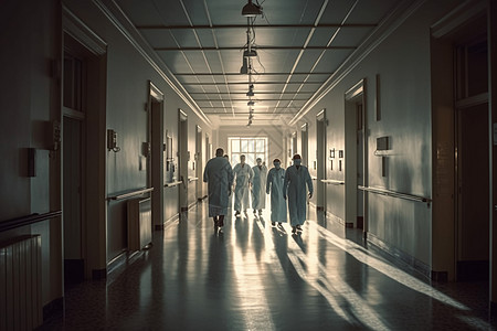 医院医护人员走廊图片