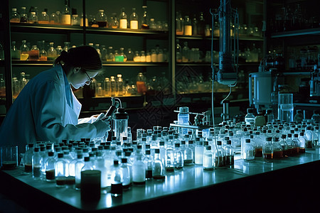 实验室中的科学家实验场景图片