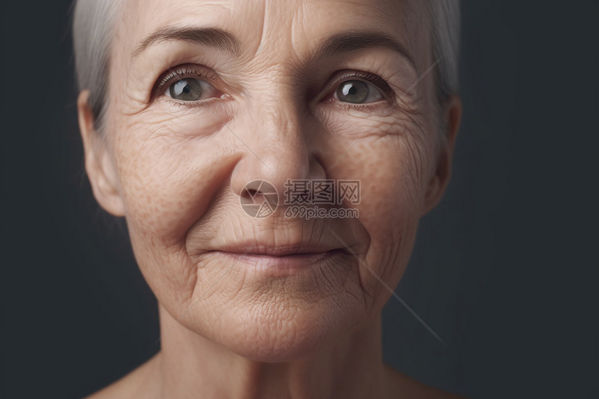 皮肤老化迹象的女性图片