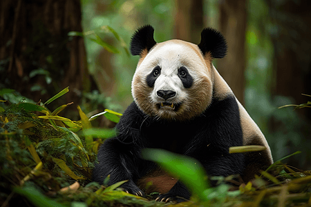 竹林中的熊猫图片