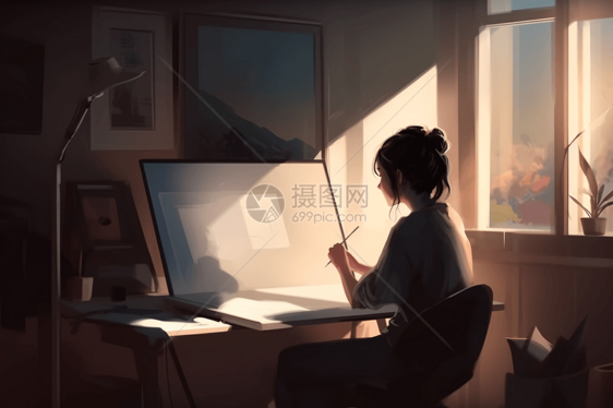 创作艺术的学生图片