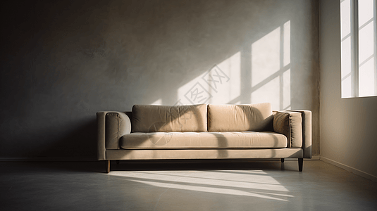 客厅沙发阳光下的纯色沙发背景