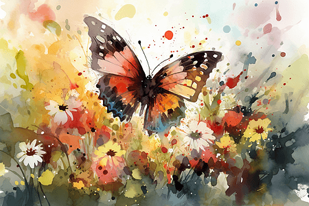 蝴蝶在飞舞背景图片