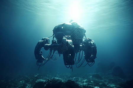 水下机器人的探索背景图片
