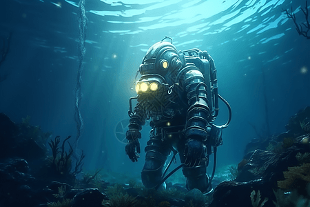 灵活的机器人潜水员图片