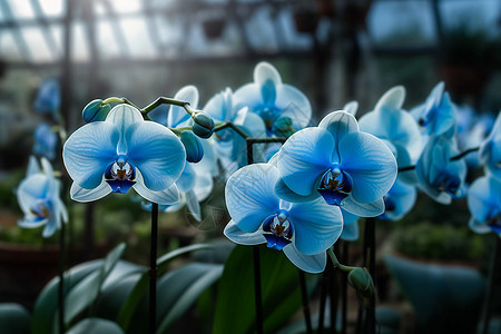 淡蓝色兰花种植农场图片