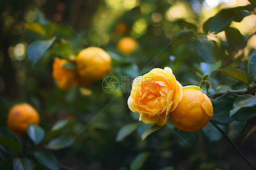 花园中的菊花清晨图片