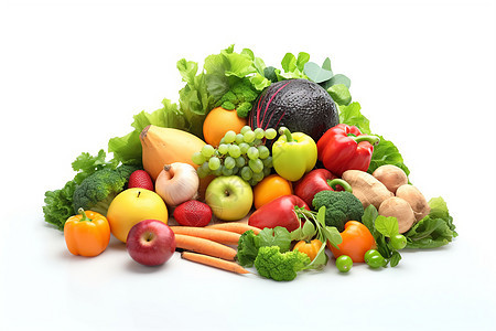 有机蔬菜和水果特写图图片