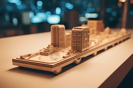 滑板中的城市模型图片