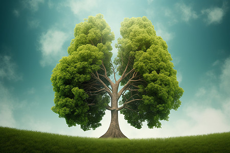 地球一小时背景肺的树上氧气设计图片