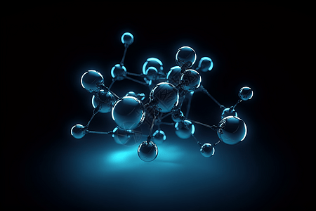 蓝色医疗氢分子图片