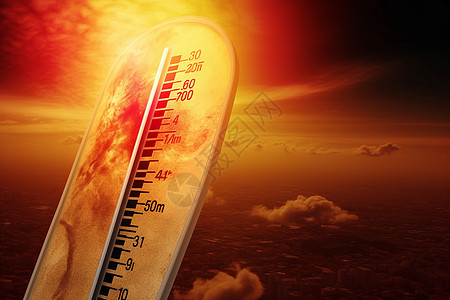 全球变暖高温夏季炎热概念图图片