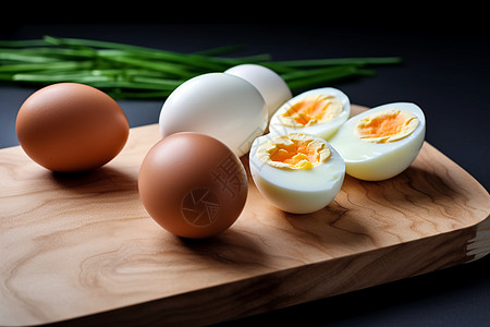 煮熟的鸡蛋摄取鸡蛋营养背景