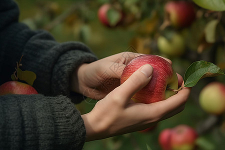 苹果种植园的特写图片