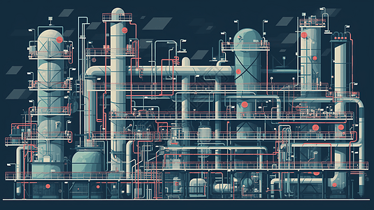 化工厂的平面插图背景图片