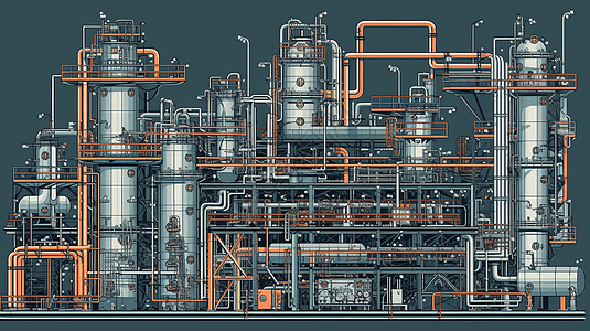 化工厂的详细插图图片