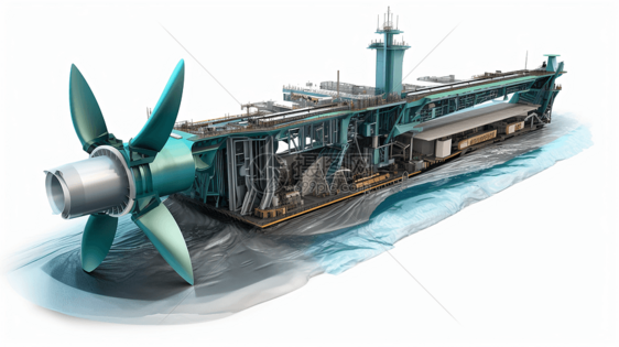 潮汐涡轮机的详细结构图图片