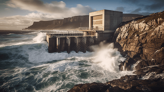 沿海现代的发电站图片