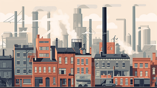 城市工业化工厂插图图片