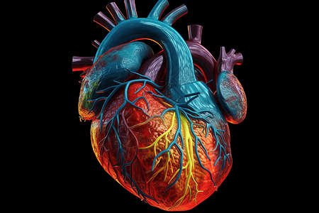 彩色的心脏医学模型图片