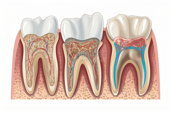 牙齿的内部图图片