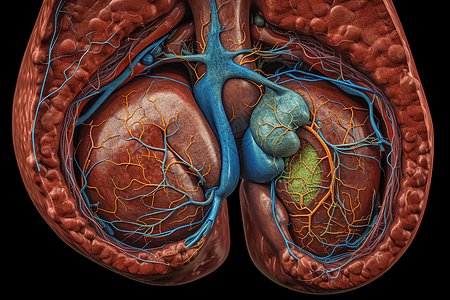 肝脏内部模型图像背景图片