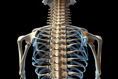 人类脊柱的模型图背景图片