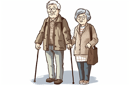 老年夫妻背景图片