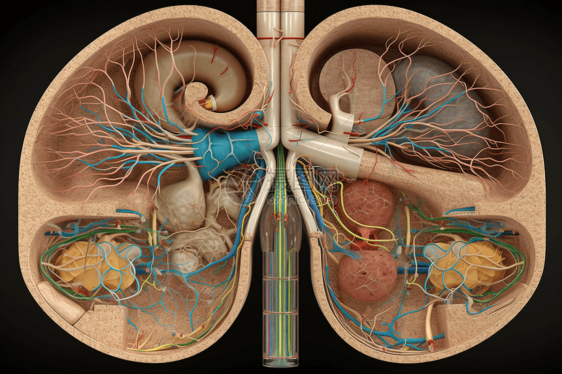 肾脏器官解剖图图片