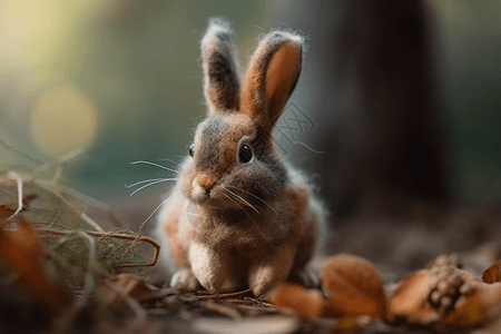 可爱的羊毛毡小兔子图片