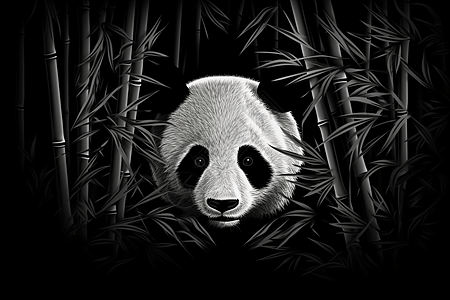 竹林中的熊猫图片
