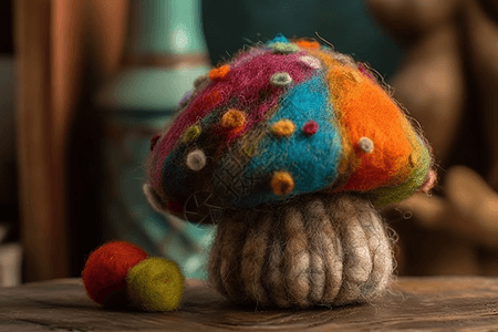 彩色的毛毡蘑菇图片