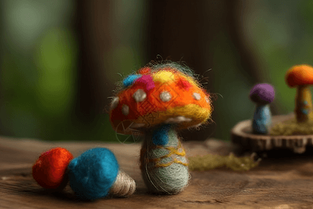 毛毡蘑菇的手工艺品图片
