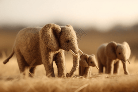 毛毡大象手工艺品图片