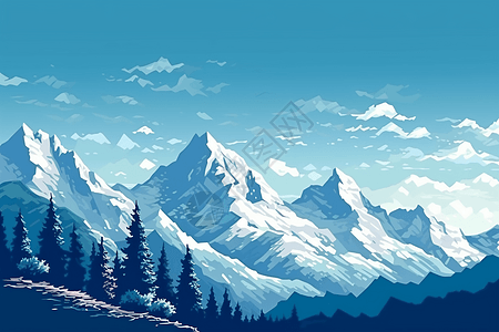 冰 雪插画-冰 雪卡通-雪山上骑骆驼插图-摄图网