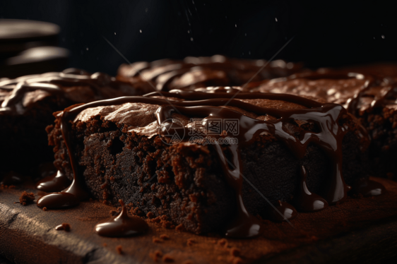 美味的黑巧克力布朗尼图片