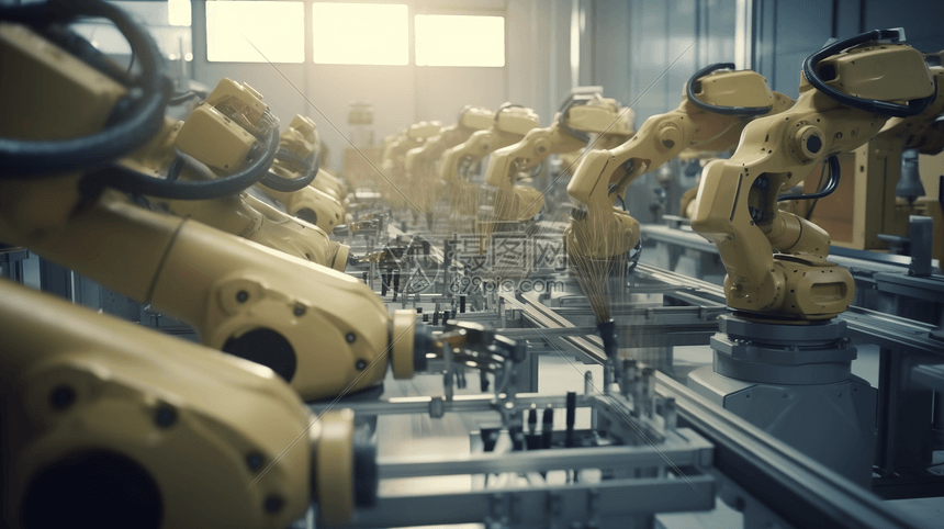 智能工厂中的机器人作业图片