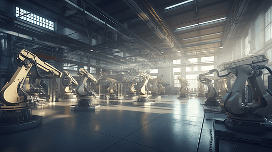 工业自动化制造工厂背景图片