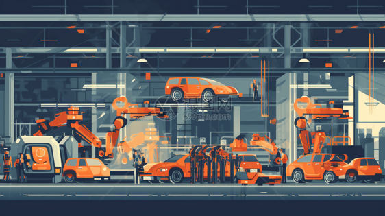 汽车工业制造厂插图图片