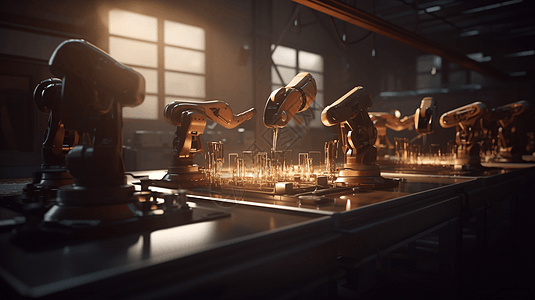 工厂工业智能机器人组装产品图片