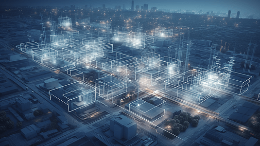 智能工厂的空中视角图片