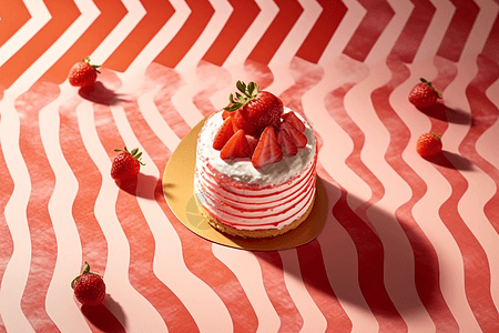 草莓酥饼蛋糕图片