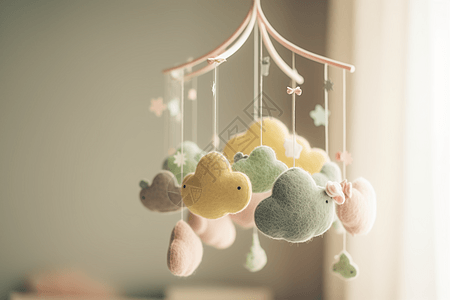 婴儿床挂饰羊毛毡婴儿玩具背景