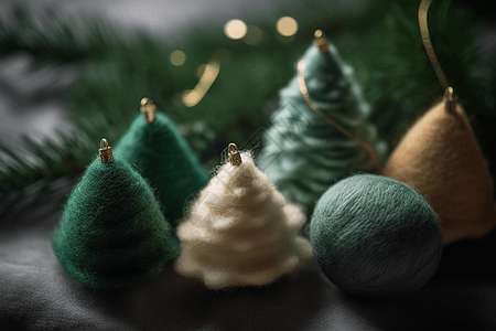 羊毛毡圣诞套装视角图片