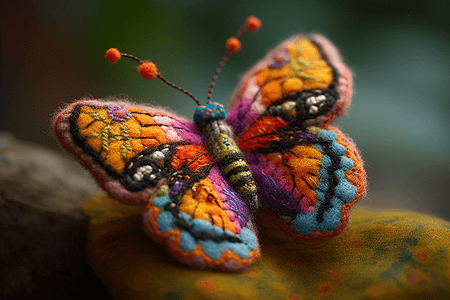 羊毛毡制蝴蝶图片