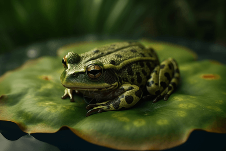 睡莲垫上的毡蛙图片