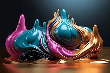 彩色3d外观液体设计图片