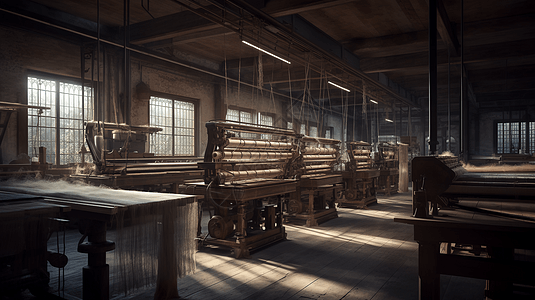 工业纺织厂场景图片