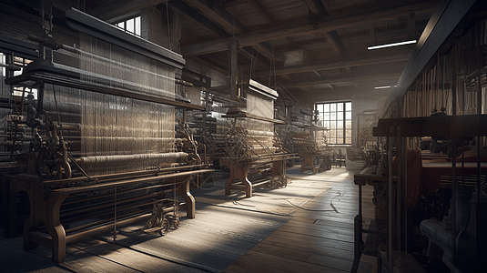 工业纺织厂3D概念图图片