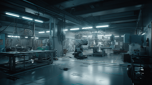 机械制造工厂的3D概念图图片